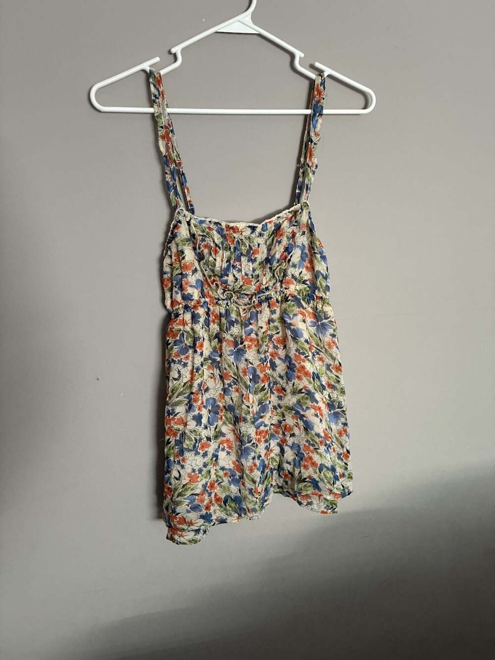 Hollister vintage Floral Smocked Camisole Top Multi Color